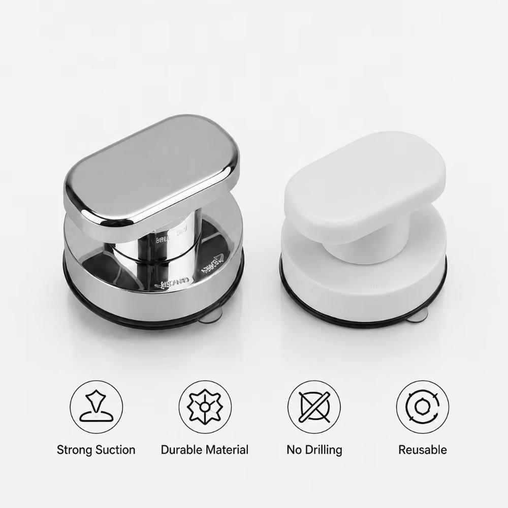 Multipurpose Glass Door Handle Suction Cup Shower Handle For Bathrooms Kitchens Bedrooms