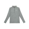 Logo Print Half High Neck Straight Cut Quick Dry Long Sleeve T-Shirt Men Tops Gray HV2181084