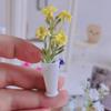 Yousheng Miniature Flowers Mini Plant In Vase Model Miniature Faux Plant with Flowers for Doll Mansion Decoration Photography Display