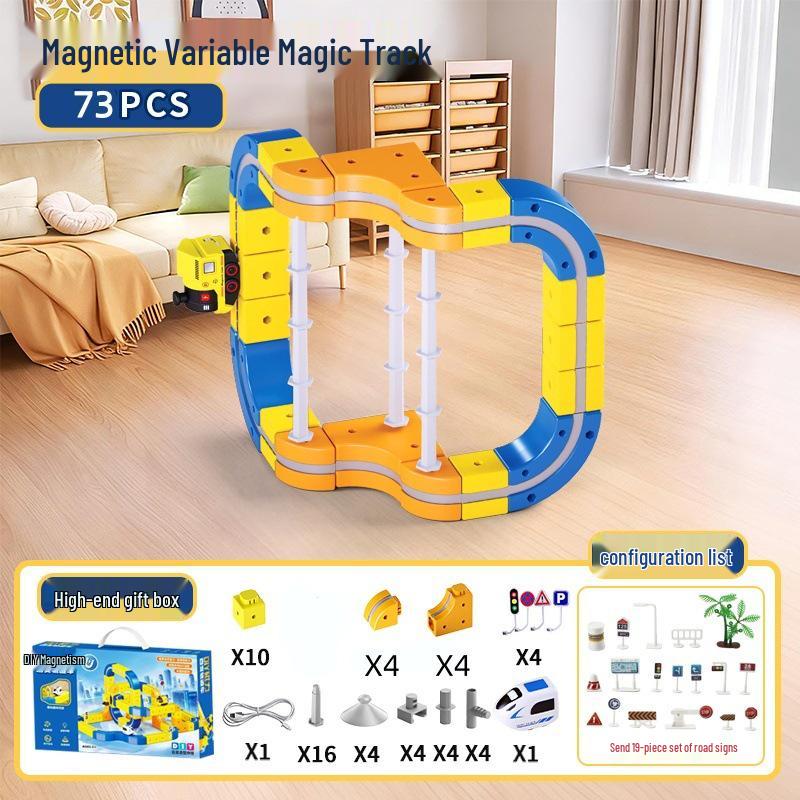 Kids' Magnetic High-Speed Rail Train Track DIY Assembly Toy