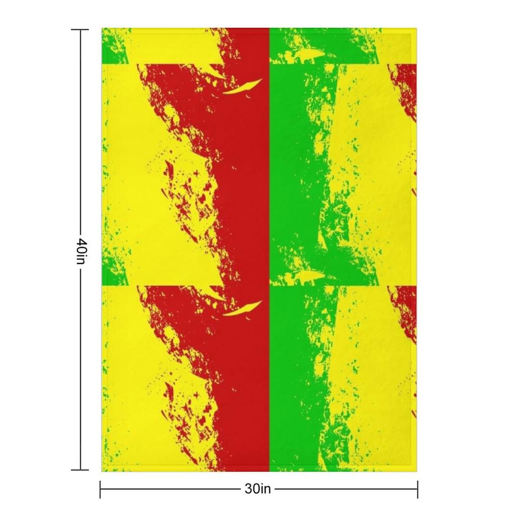 Rastafari-Farben.. Jah Jah. Jamaikanisch.. Reggae Design Überwurfdecke Plüsch Weich Kariert Tourist Weiche Decken