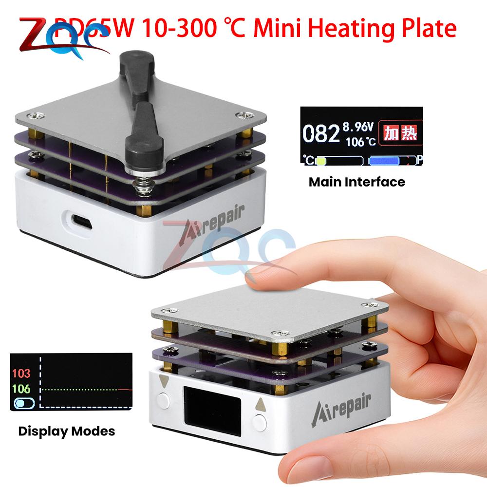 PD65W Mini Hot Plate Digital Soldering Preheating Rework Station PCB SMD Board Soldering Plate Heating Table Repair Tools