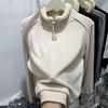 Plus Size Thick German Fleece Half-Zip Top for Women - Stylish Loose Fit for Autumn/Winter