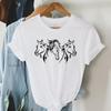 Harajuku Fashion Tshirt Printing White Black Horse Graphic Women Tshirt Short Sleeve Female Summer Horse Casual Loose Tshirt