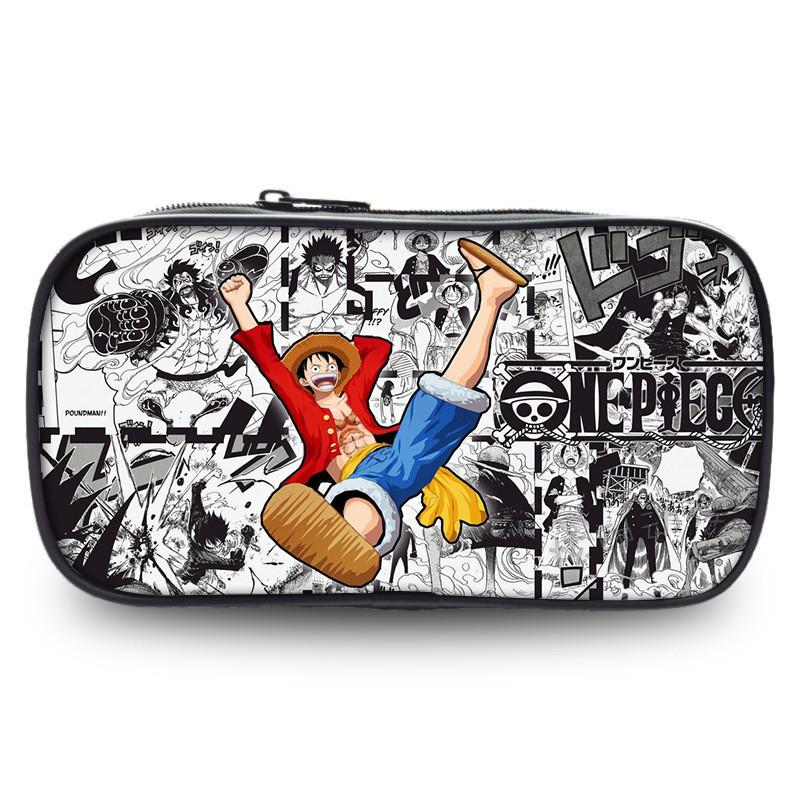 One Piece Luffy Anime Printed Single Layer Stationery Storage Pencil Bag For Students And Office Use