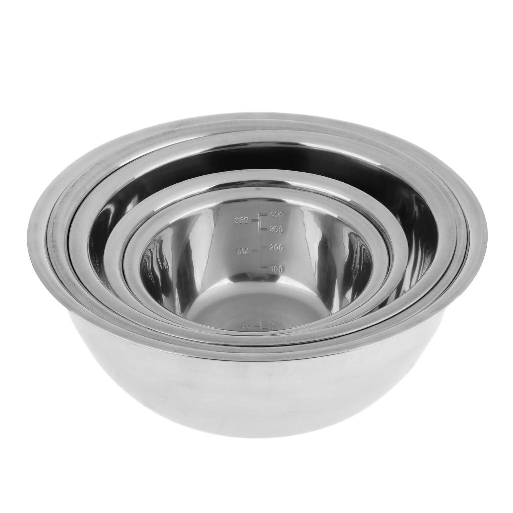 5pcs/set Home Kicthen Stainless Steel Mixing Bowl Outdoor Camping Fishing Cookware Dinnerware