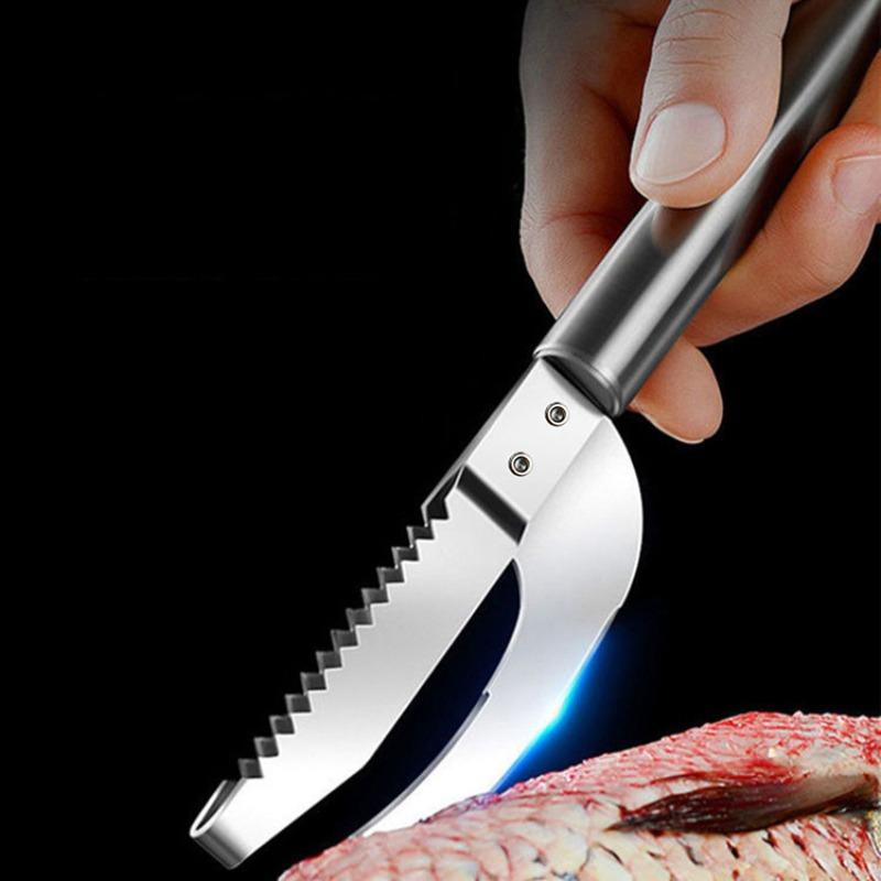 Stainless Steel Fish Belly Knife Fish Scale Remover Multi-purpose Two-in-one Fish Scale Scraper Fish Scale Remover Fish Killing Tool