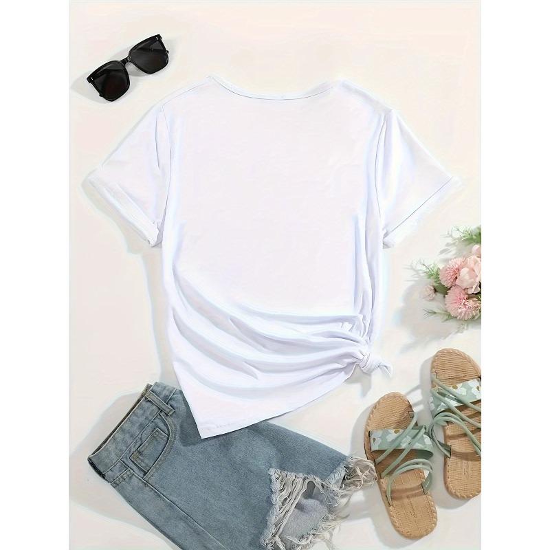 European Size Women'S Casual Sports T-Shirt, Round Neck T-Shirt, LOVE Lollipop Hearts, Trendy Fashion, Valentine'S Day Theme, Sweet Clothing