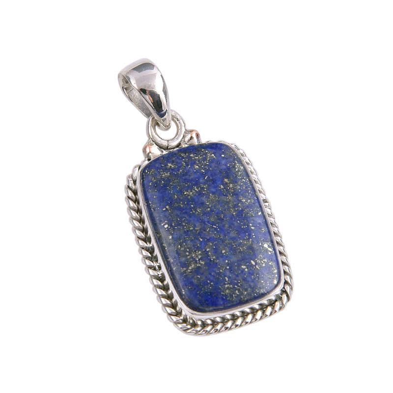 Natural Lapis Lazuli Gemstone Handmade 925 Solid Silver Gift Pendant 1.50" o1O76