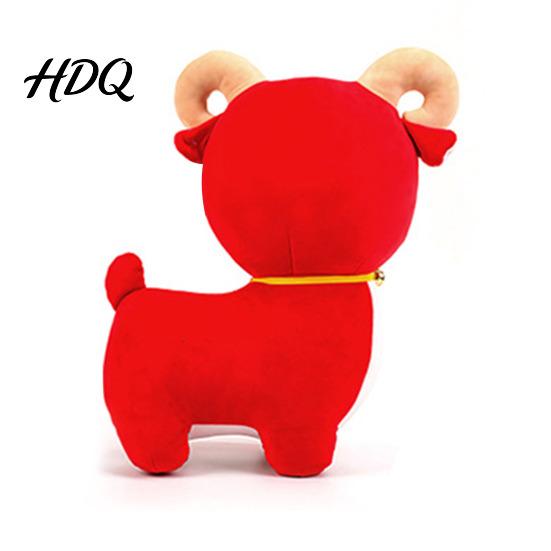 Stuffed Animal Toy Lucky Sheep Plush Toy Chinese Zodiac Fortune Lamb Doll with Bell Auspicious Mascot Ornament Collar Cute for New Year