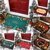 Christmas Themed Door Mat With Festive Patterns Like Candies Christmas Trees Balls Bells Non Slip Welcome Entrance Rug
