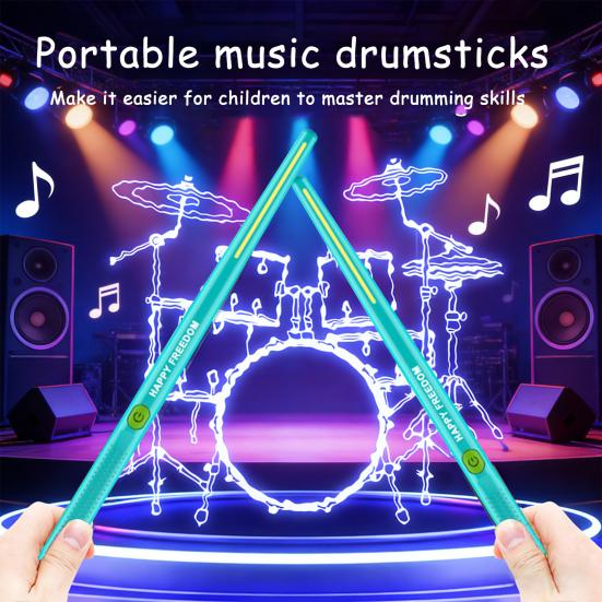 1 Set Air Drum Kit with Drumsticks Pedals Audio Converter Speaker 3D Motion Sensing Electric Drum Beginners Virtual Drum Percussion Instrument