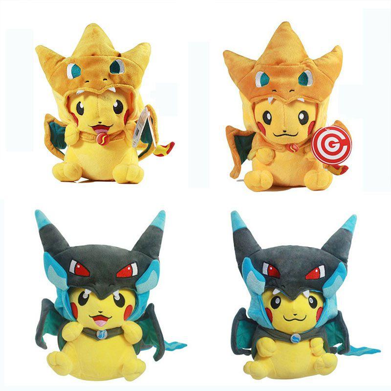 Adorables Peluches Cosplay Pikachu Mega Pokemon Cos Charizard Douces Rembourrées Jouet pour Enfants pour Câlins Confortables