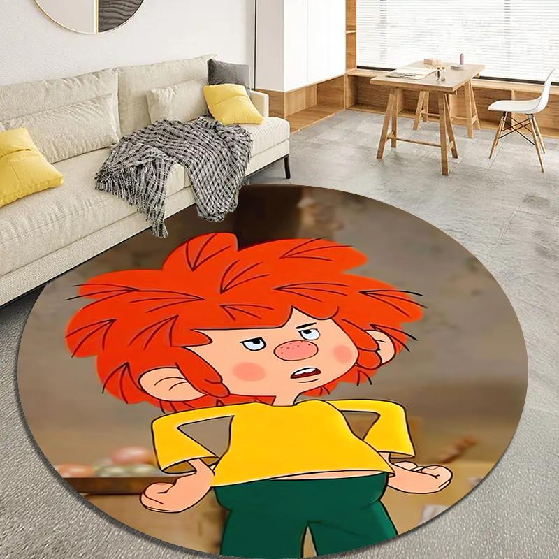 Covor rotund de designer Meister Eder și Pumuckl, Covor pentru living, dormitor, canapea, cameră de joacă, Covoraș antiderapant Q0025