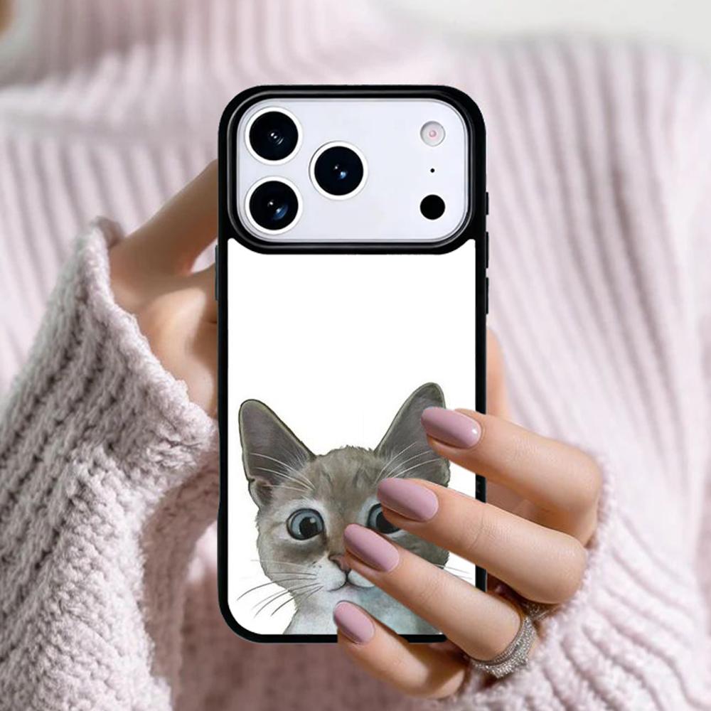 Funny Sneaky Cat Phone Case For Apple iPhone 17 Air 16E 15 14 Plus 13 12 11 Pro Max Mini Funda Cover