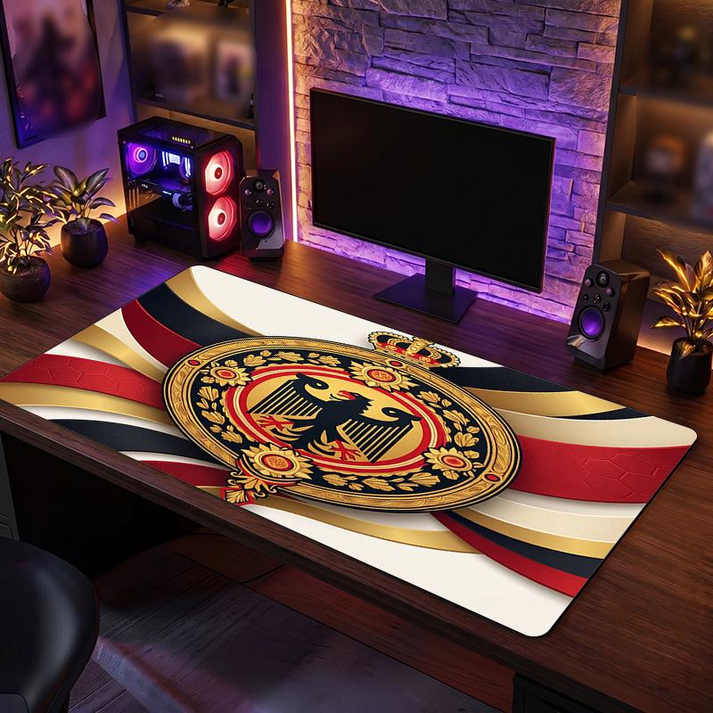 Tapis de Souris Blason Football Belgique, Tapis de Bureau Étendu en Caoutchouc Antidérapant pour Gaming Bureau Ordinateur Portable Cadeau Fan