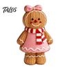 Christmas Fireplace Decor Cartoon Gingerbread Wooden Ornament, Double-sided Printed Desktop Tabletop Figurines, Cute Xmas Home Accents Decorative