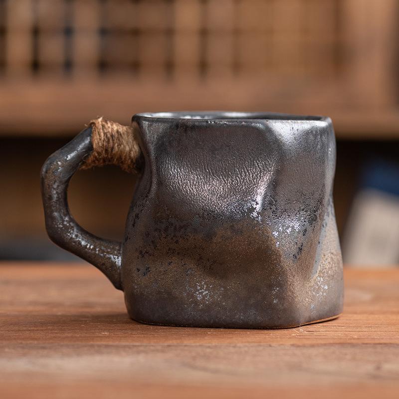 Zhai Jifeng Creative Ceramic Cup Personalized Source Household Kiln Change Water Cup Leaf Vein Shaping Coffee Cup
