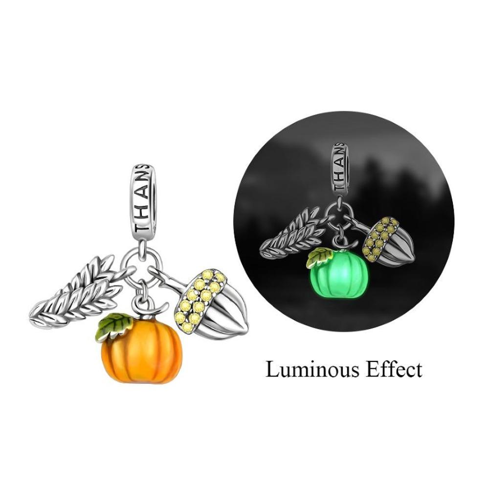 Funny Halloween Charms Copper Pumpkin Ghost Witch Magic Hat Pendant Bead Fit Original Bracelet Necklace Diy Jewelry