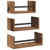 Wall Shelf Set with Shelf 3 Pcs Reclaimed Wood Look 40 X 16 X 14 Cm Wood Based Material