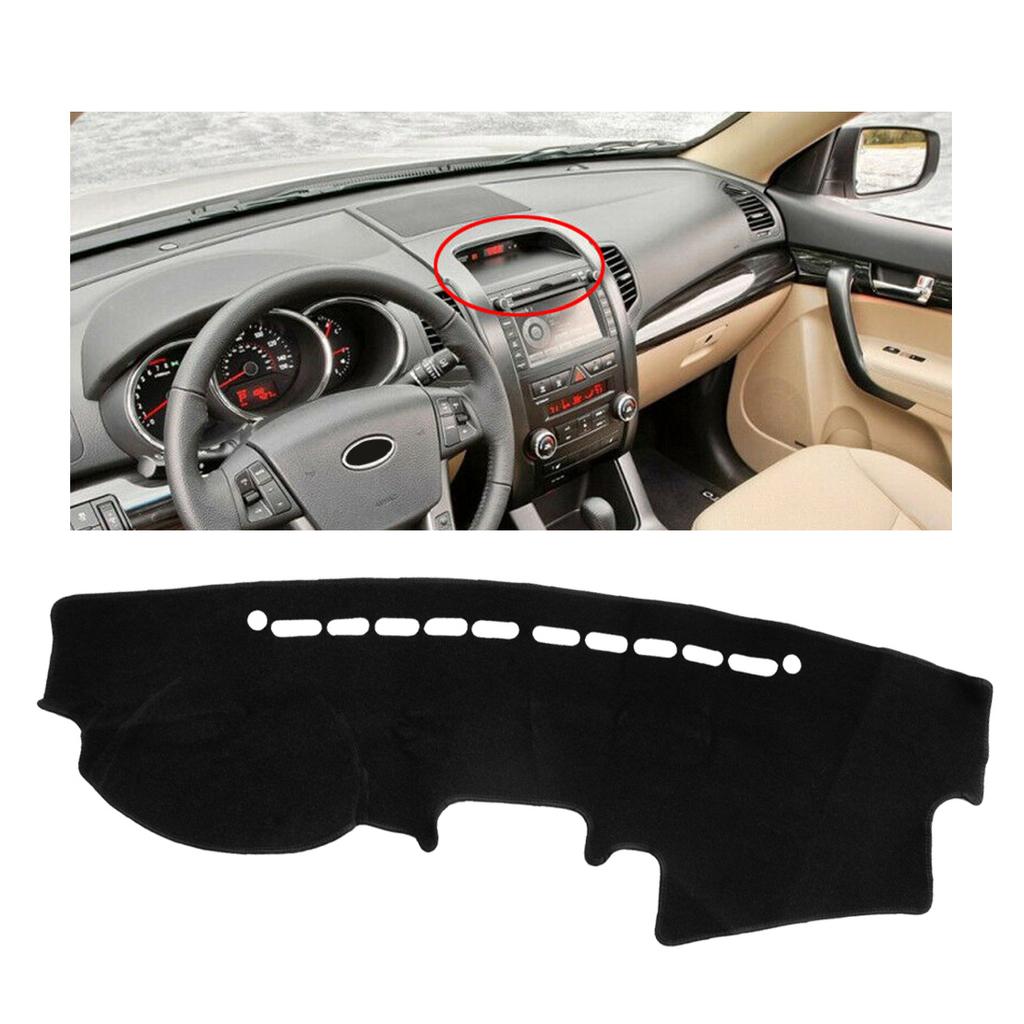NO Audio Speaker Car Front Dashmat Dash Mat Dashboard Cover Carpet Pad Polyester Fit for Kia Sorento 2010 2011 2012 LHD Black