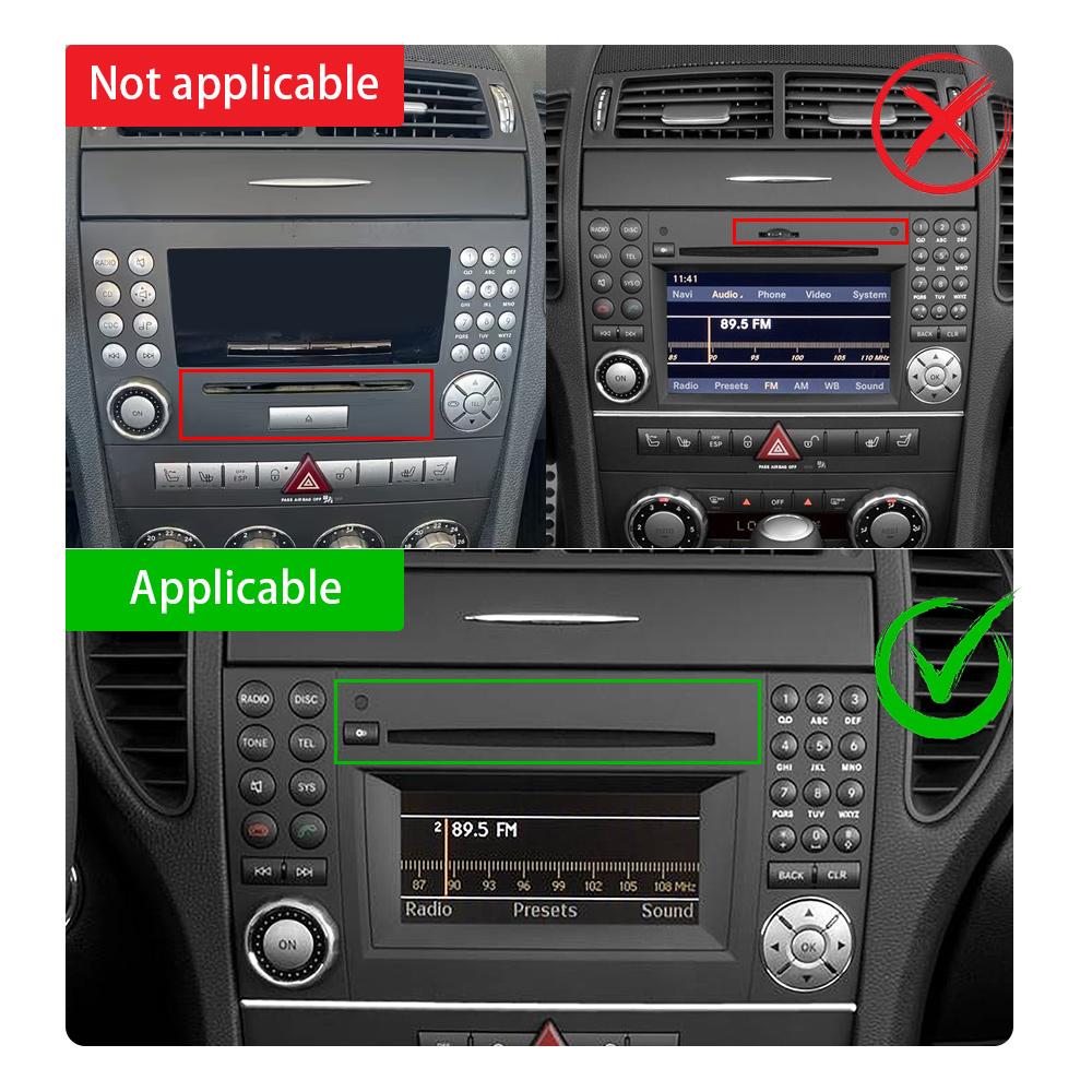 Carbon Fiber Center Control Panel Trim Sticker for Mercedes SLK R171 2004-2010