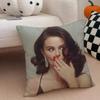 S-Selena Gomez Cushion Cover Linen Pillow Case Soft Breathable Protective Couch Room Decoration