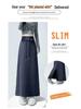 Women's Gray Elastic Waist A-Line Mini Skirt - Sporty High Waist, Bodycon, Slit, Casual Autumn Wear for Petite