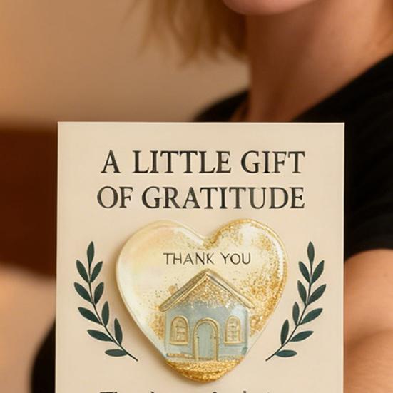 Thank You for Being The Kind of Neighbor Gift Little Heart Pocket Hug Token with Inspirational Card Appreciation Gifts for Neighbors