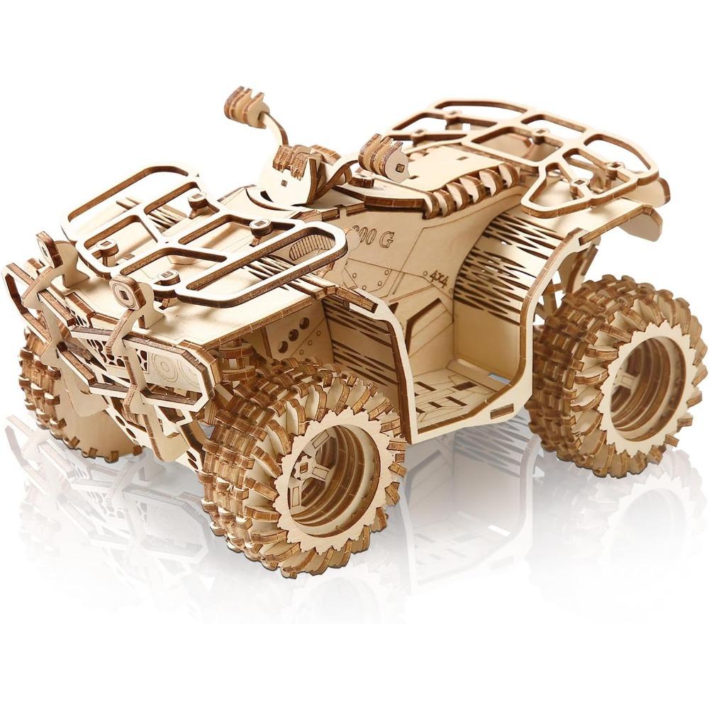 3D drevené puzzle pre dospelých Mechanické plážové auto DIY model vozidla Stavebnica Ručná práca Drevená remeselná hračka Darček k narodeninám pre deti