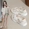 Platform Sports Sandals Women 2025 New Summer Casual Versatile Muffin Velcro Fairy Wind Beach Sandals Women