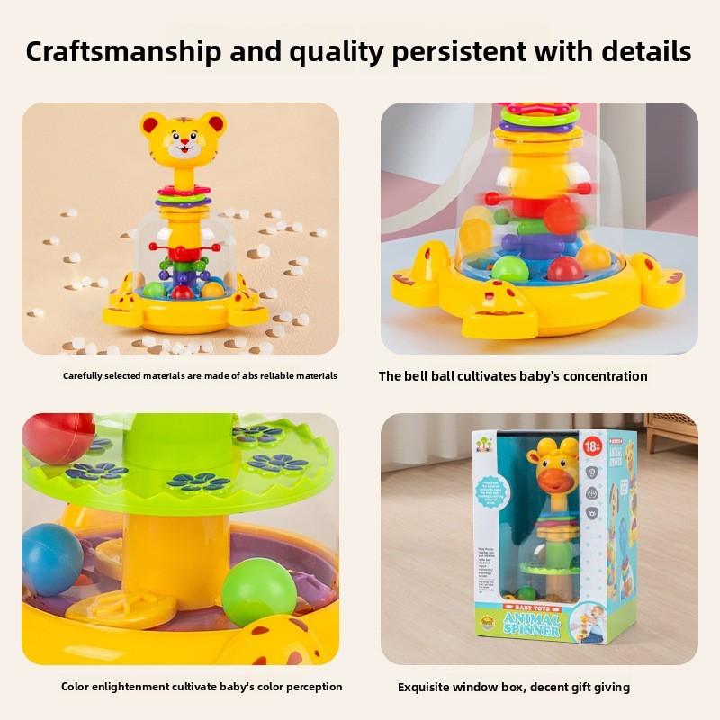 Giraffa Spingi Giocattolo Educativo con Palla Rimbalzante e Perline Rotolanti per la Stanza dei Giochi dei Bambini
