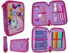 Two-Compartment School Pencil Case Emoji Unicorn With Equipment For A Student Pink