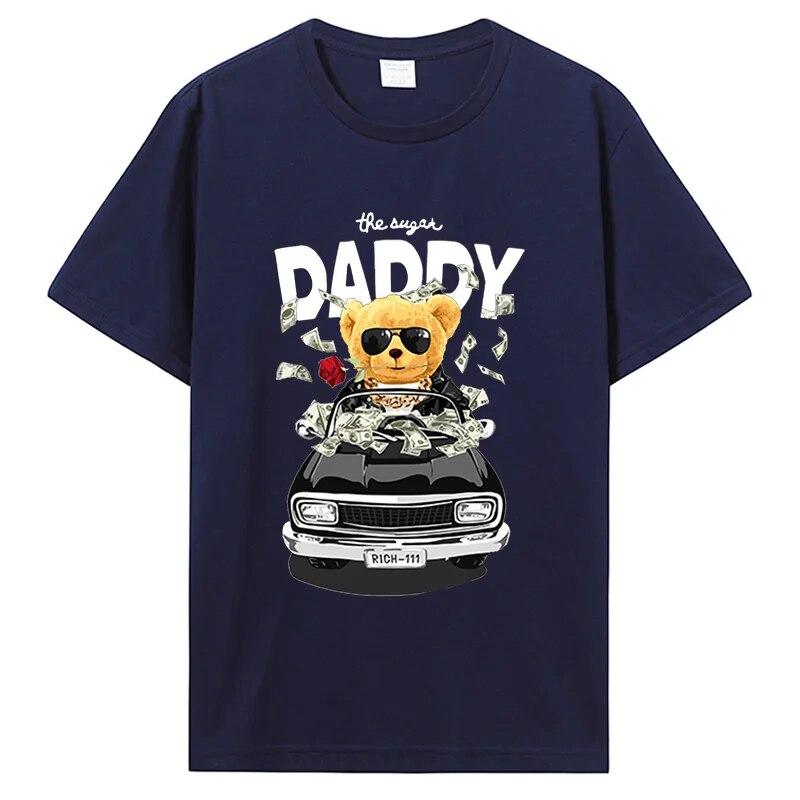 Teddybär The Sugar Daddy T-Shirts Unisex Baumwolle T-Shirt Cartoon Lustiges Grafik T-Shirt Übergroße Unisex Designer Kleidung