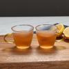 Set of Six Hammered Pattern Small Borosilicate Glass Tea Cups for Kung Fu Tea Tasting