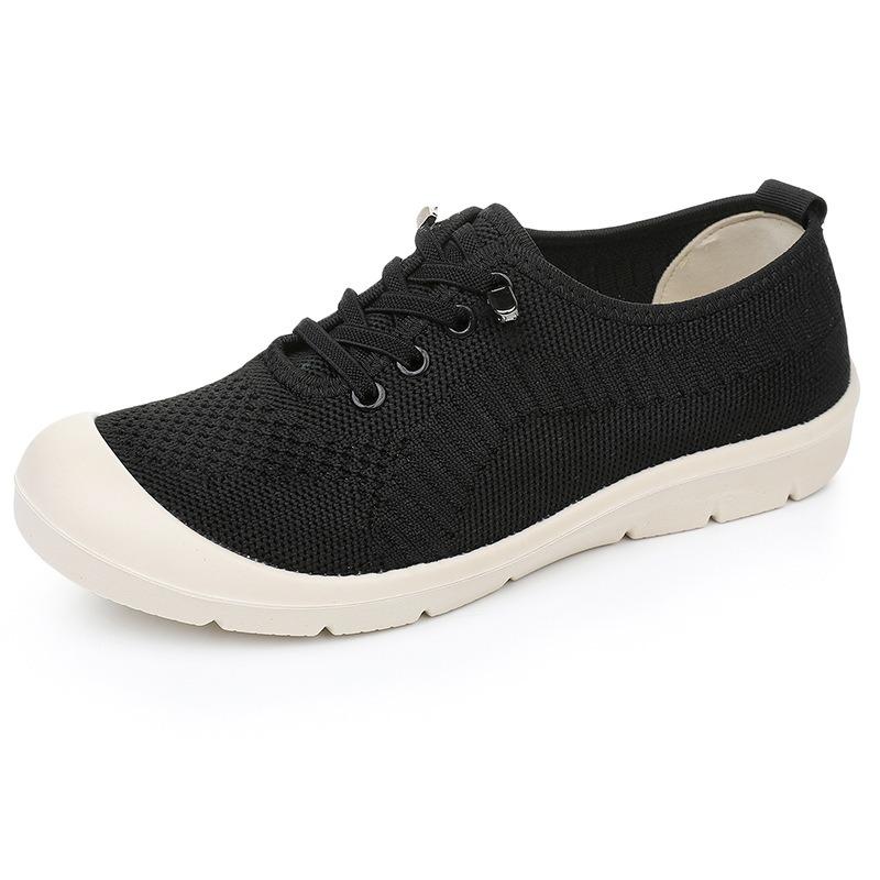 Women's Beijing Style Breathable Slip-On Shoes, Lightweight Flexible Sole Comfortable Walking Flats, Non-Slip Casual Cloth Shoes for Women