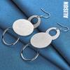 925 Sterling Silver Three Circle Matte Hanging Piercing Earrings Fashionable Wedding Jewelry