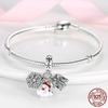 Christmas Gift Dangle Charm Bead Charms Copper Clear CZ Snowflake Pendant Bead Charms Authentic Accessories Bracelets Necklaces Jewellery
