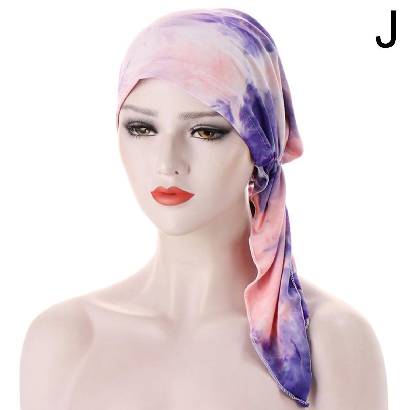 1PC Muslim Hut Frauen Turban Blumen Druck Chemotherapie Kappe Kopf Wrap Frauen Zubehör