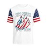 Herren T-Shirt mit Rundhalsausschnitt und kurzen Ärmeln mit aufgedrucktem Grafikmuster 250 Jahre 1776 2026 Flugzeuge und Flaggenmuster Lässiges Passform Oberteil
