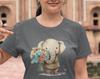 Floral Elephant Shirt, Boho Shirt for Her, Elephant Shirt, Summer Shirt, Birthday Gift, Shirt for Women, Shirt for Elephant Lover Cute Shirt