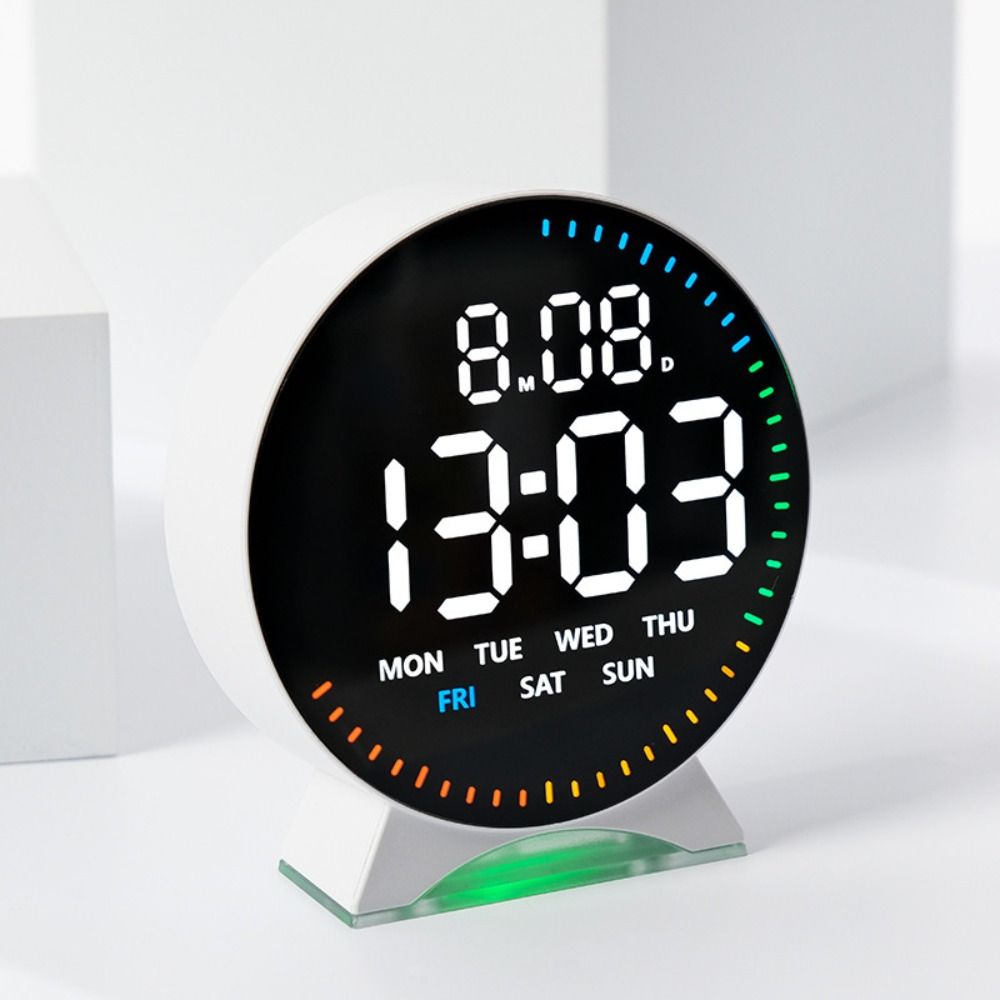 Atmosphere Lights Digital LED Clocks Running Second Display Table Clock for Bedroom