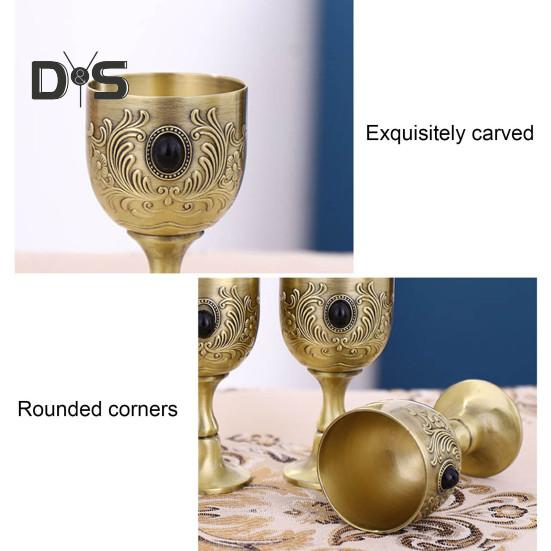 25ml Embossed Wine Goblet Premium Vintage Bronze Exquisite Royal Embossed Cup Home Decor