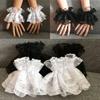 Dámske opaľovací krém volániky Rukavice bez prstov Čipka Cosplay Gotická Halloween Lolita