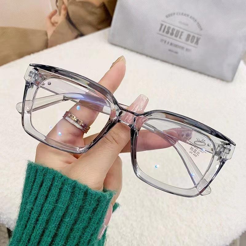 Transparenter quadratischer Computerbrillenrahmen Damen Herren Blaulichtfilter Rechteckige Brille Blockierende optische Brille