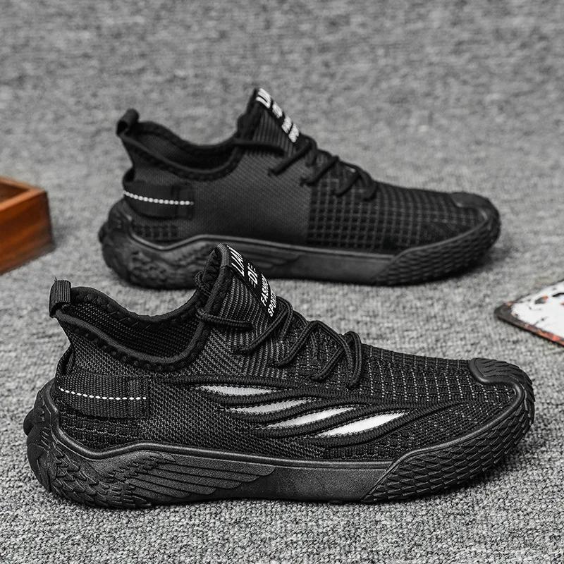 Mode Automne 2025 Décontracté Marche Course Maille Respirante Semelle Plate Chaussures Tricotées Chaussures de Sport pour Homme Grandes Tailles Zapatillas Hombre