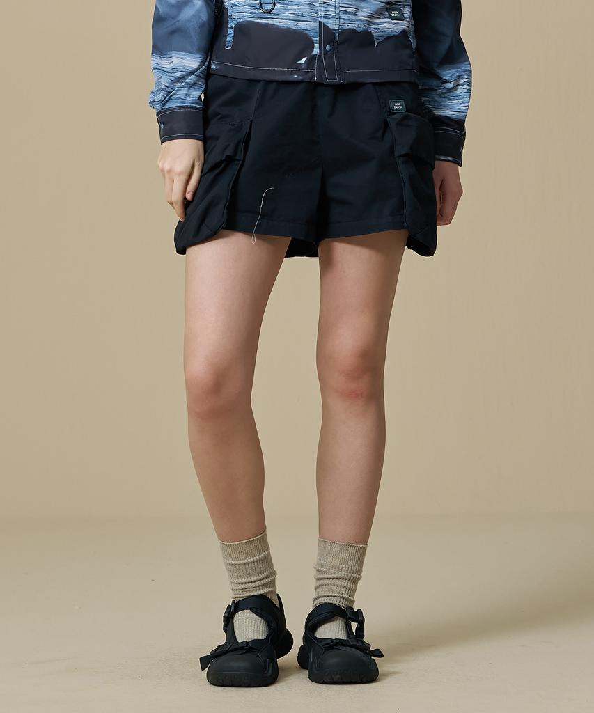 BBC EARTH W Skirt Pocket Half Pants_Black