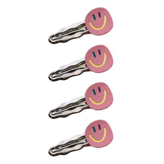 4Pcs Girl Hairpin Smile Face Pattern Stable Clamping Force Smooth Metal Edge Hair