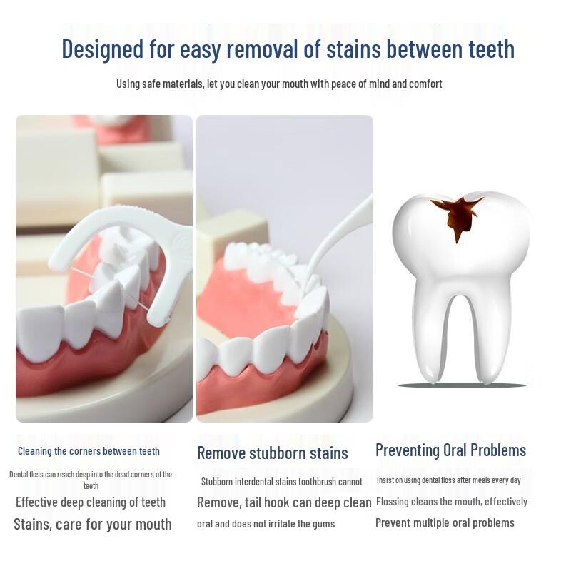 Dr. Tooth Ultra High Tension Deep Clean Dental Floss Sticks