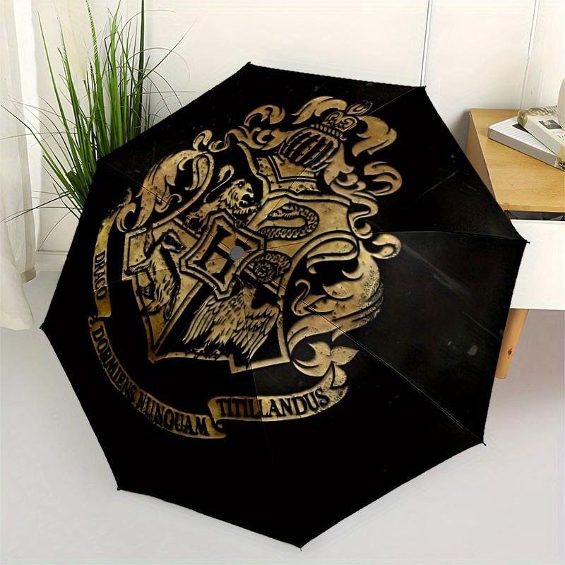 1pc Hogwarts Crest Auto Cute Umbrella 8-Bone Design Compact Gear for Outdoor Travel, Perfect Gift for Friends or Family Y250829134